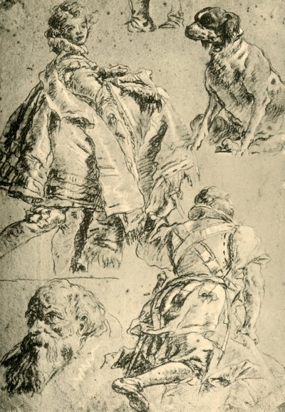 Études de détail pour les fresques dans le Kaisersaal de la Résidence de Wurtzbourg, 1751-1752 - Giovanni Battista Tiepolo