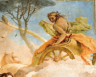 (détail) Armide de Armide enlevant le Renaud endormi, de la Salle de Jérusalem délivrée dans la Palazzina, 1757 - Giovanni Battista Tiepolo