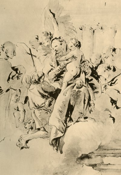 Madone avec saints et anges, milieu du 18ème siècle, 1928 - Giovanni Battista Tiepolo