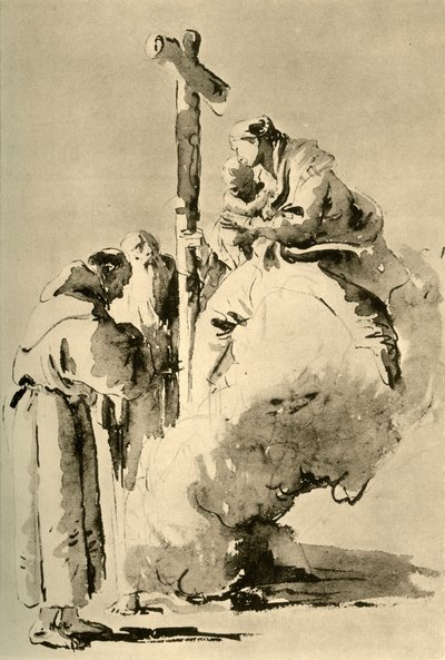 Madone avec deux moines saints, milieu du XVIIIe siècle, 1928 - Giovanni Battista Tiepolo