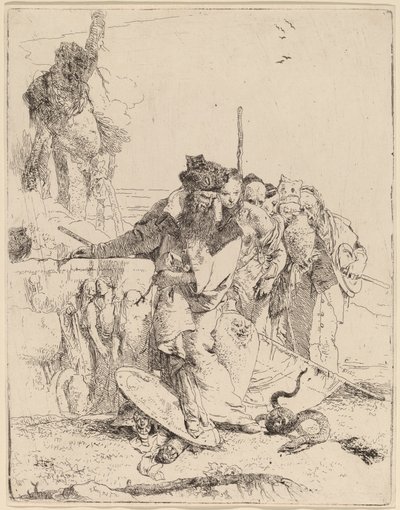Magicien et autres regardant un serpent - Giovanni Battista Tiepolo