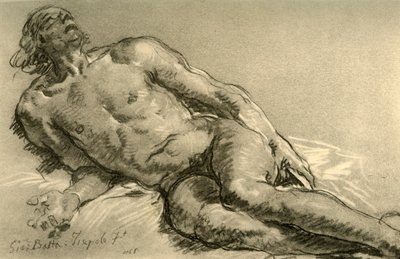 Nu allongé, la moitié supérieure du corps partiellement relevée, 1752, 1928 - Giovanni Battista Tiepolo