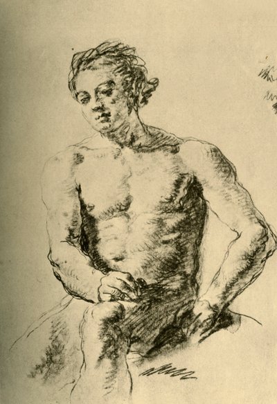 Nu assis, milieu du XVIIIe siècle, 1928 - Giovanni Battista Tiepolo