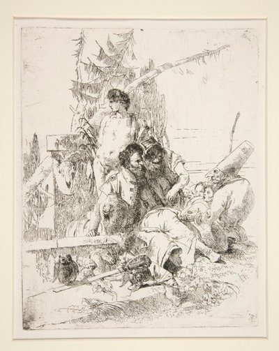 Punchinello parlant aux deux magiciens, de la série Scherzi di Fantasia - Giovanni Battista Tiepolo