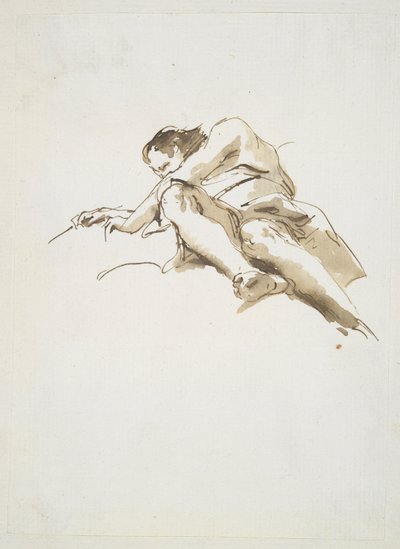 Figure masculine allongée vue d