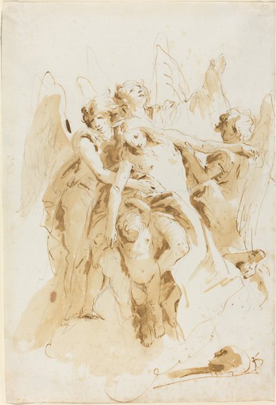 Sainte Marie-Madeleine soulevée par des anges - Giovanni Battista Tiepolo