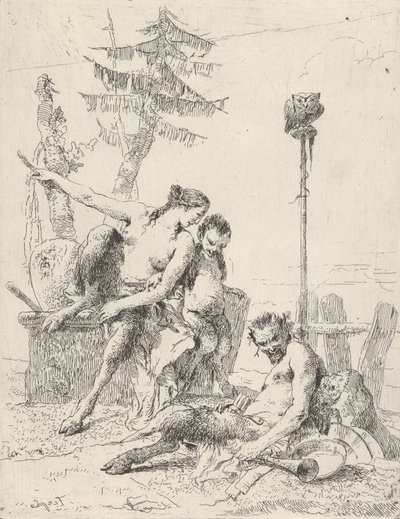 Famille de satyres Pan et sa famille, des Scherzi - Giovanni Battista Tiepolo