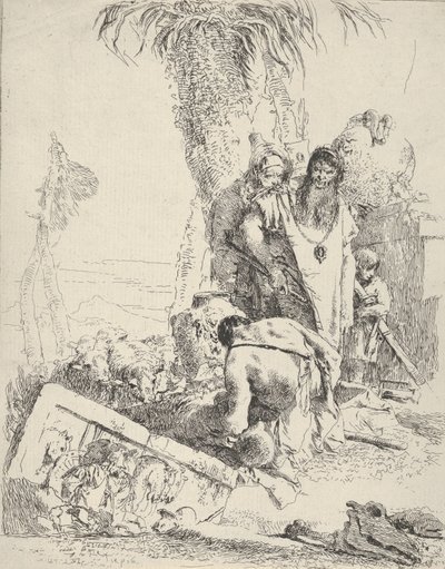 Berger avec deux magiciens, des Scherzi, vers 1743-57 - Giovanni Battista Tiepolo