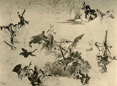 Esquisse pour une peinture de plafond, milieu du 18ème siècle, 1928 - Giovanni Battista Tiepolo