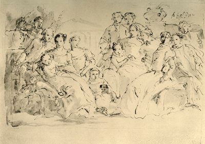 Esquisse pour un portrait de groupe, milieu du 18ème siècle, 1928 - Giovanni Battista Tiepolo