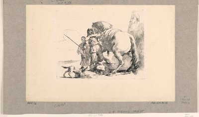 Soldat avec cheval et palefrenier, de la série Vari Capricci - Giovanni Battista Tiepolo