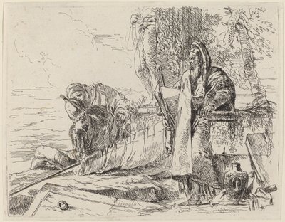 Philosophe debout et deux autres figures - Giovanni Battista Tiepolo