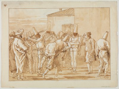 La Flagellation de Punchinello, vers 1800 - Giovanni Battista Tiepolo