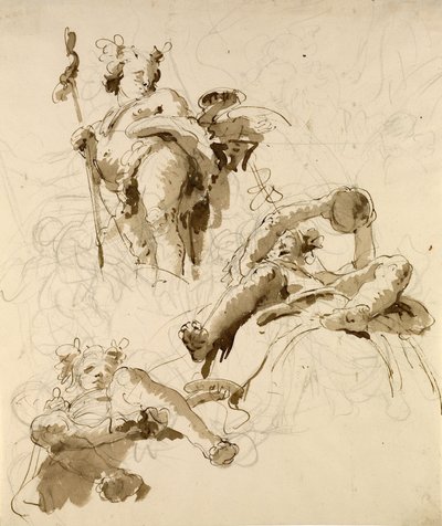 Trois études sur le dieu Bacchus - Giovanni Battista Tiepolo
