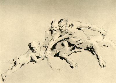 Deux faunes et un Cupidon - Giovanni Battista Tiepolo