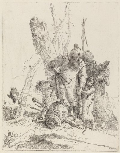 Deux Magiciens Turbanés et un Garçon - Giovanni Battista Tiepolo