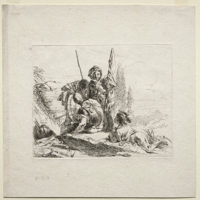 Divers caprices : Les trois soldats et le garçon - Giovanni Battista Tiepolo