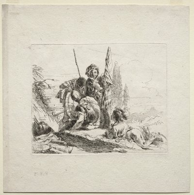 Divers caprices : Les trois soldats et le garçon, 1785 - Giovanni Battista Tiepolo