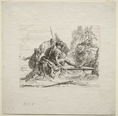 Divers caprices : Les deux soldats et les deux femmes - Giovanni Battista Tiepolo