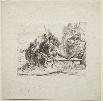 Divers Caprices: Les deux soldats et les deux femmes - Giovanni Battista Tiepolo