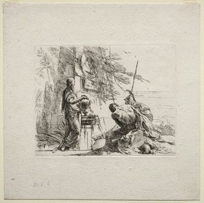Divers caprices : La femme debout avec les mains sur un vase, 1785 - Giovanni Battista Tiepolo