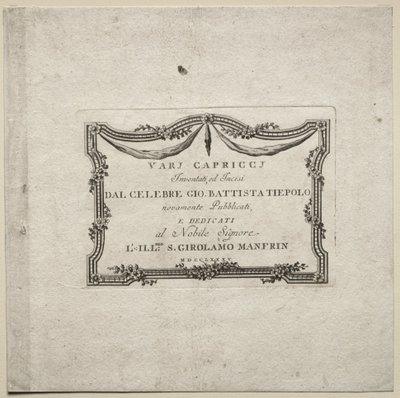 Divers caprices : Page de titre - Giovanni Battista Tiepolo