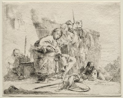 Divers Caprices : Jeune homme assis, appuyé contre une urne - Giovanni Battista Tiepolo