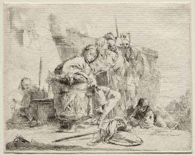 Divers caprices : Jeune homme assis, appuyé contre une urne - Giovanni Battista Tiepolo