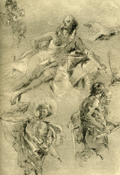 Vénus se reposant et autres figures, c1762-c1766, 1928 - Giovanni Battista Tiepolo
