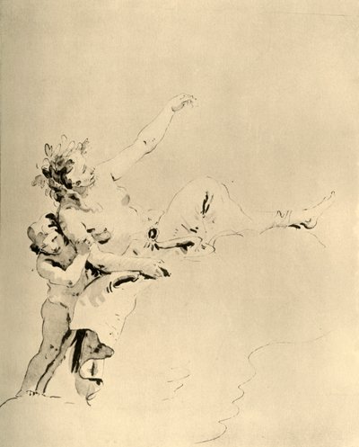 Femme reposant sur des nuages et soutenue par un Cupidon, milieu du 18e siècle, 1928 - Giovanni Battista Tiepolo