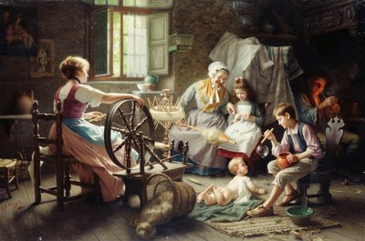 À la roue de filage - Giovanni Battista Torriglia