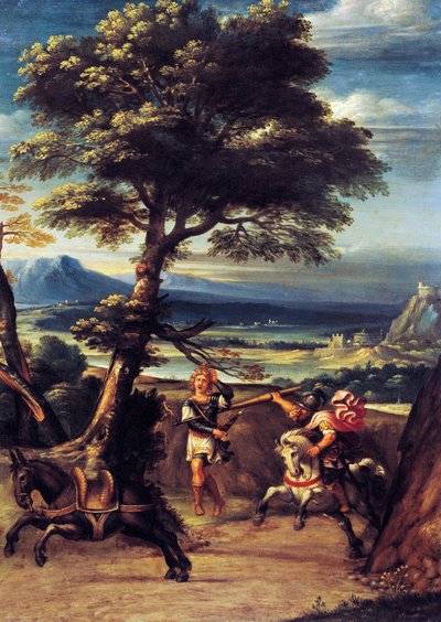 Paysage avec Absalom blessé par la lance de Joab par Giovanni Battista Viola (1576-1622) - Giovanni Battista Viola