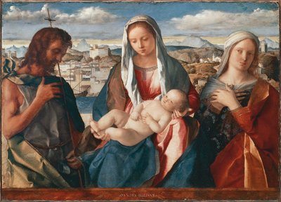 Madone et Enfant avec Saint Jean-Baptiste et un Saint - Giovanni Bellini