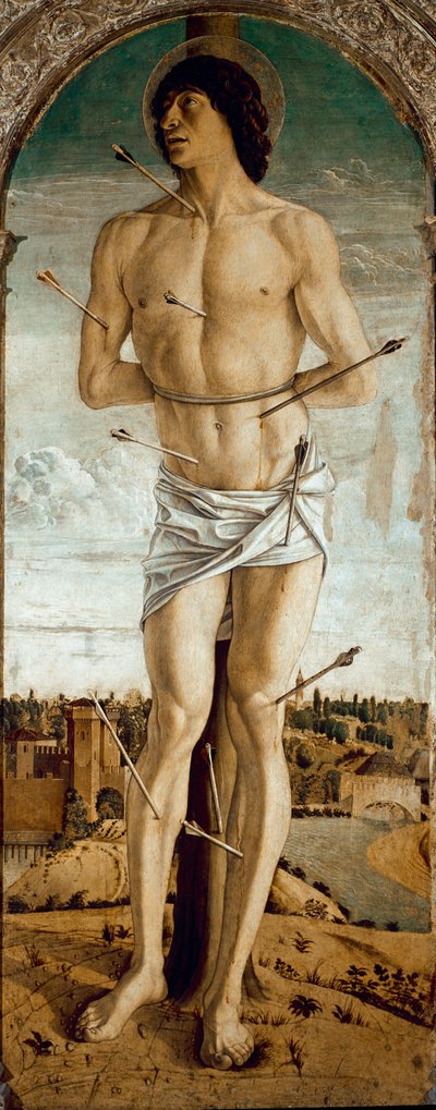 Polyptyque de Saint Vincent Ferrier : Saint Sébastien - Giovanni Bellini