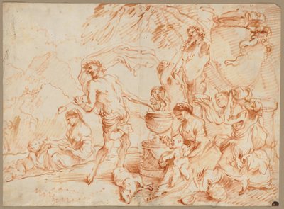 Bacchanale devant un Hermès, début des années 1660 - Giovanni Benedetto (1609 64) Castiglione