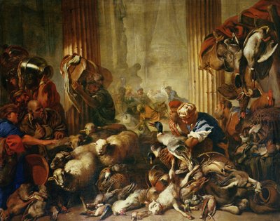 Jésus chassant les marchands du temple - Giovanni Benedetto Castiglione