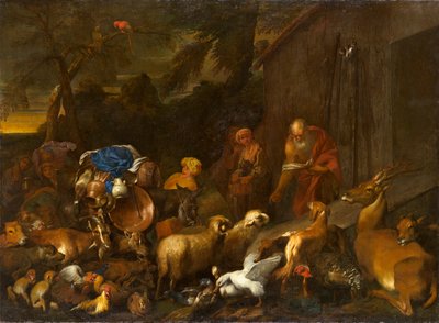 Noé et les animaux entrant dans l