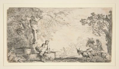 Un satyre reposant sous un herm - Giovanni Benedetto Castiglione