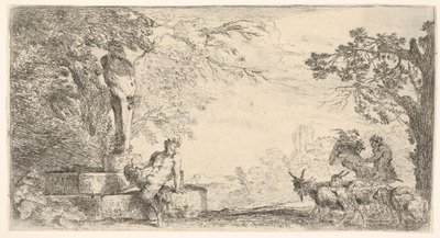 Un satyre allongé au pied d