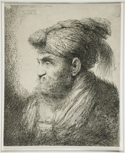 Homme barbu portant un turban, 1647-51 - Giovanni Benedetto Castiglione