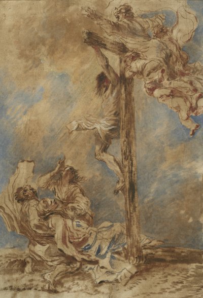 Crucifixion avec la Vierge, les saints Jean et Marie-Madeleine et Dieu le Père, vers 1651 - Giovanni Benedetto Castiglione