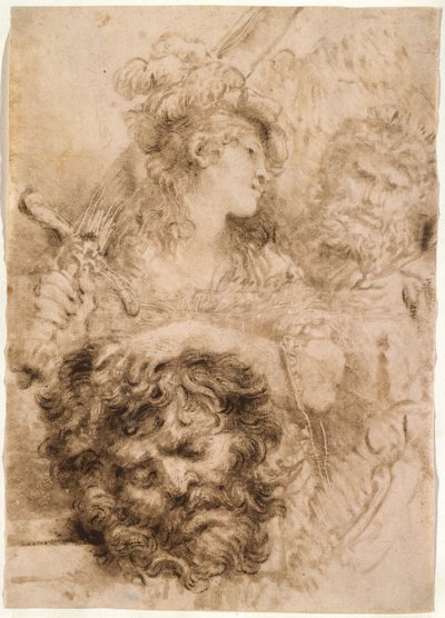 David avec la tête de Goliath - Giovanni Benedetto Castiglione