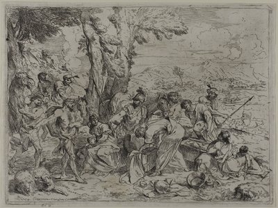 Laban cherchant les idoles familiales parmi les possessions de Joseph - Giovanni Benedetto Castiglione