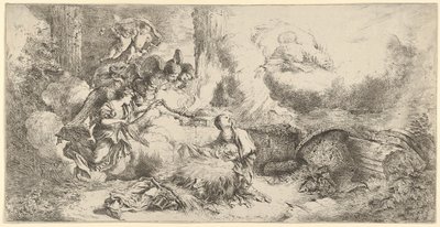 Nativité avec Dieu le Père et les anges, vers 1647-50 - Giovanni Benedetto Castiglione