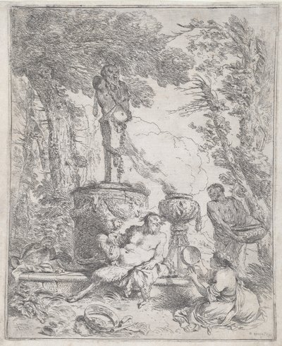 Pan allongé devant un Hermès - Giovanni Benedetto Castiglione