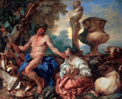 Scène pastorale. Faune et bergère, 1650s - Giovanni Benedetto Castiglione