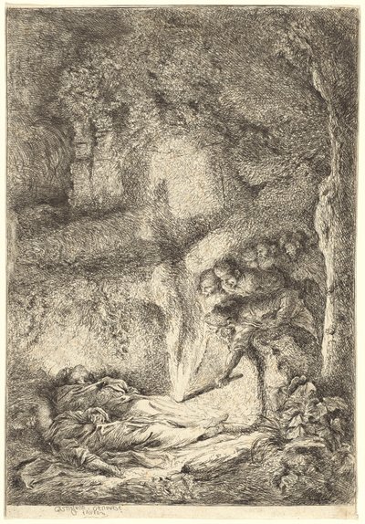 Les corps des saints Pierre et Paul cachés dans les catacombes - Giovanni Benedetto Castiglione