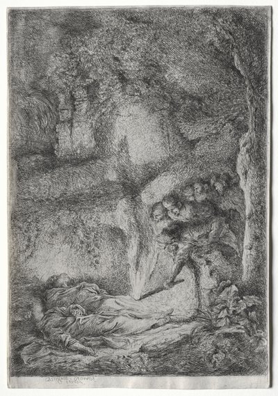 La découverte des corps des saints Pierre et Paul - Giovanni Benedetto Castiglione