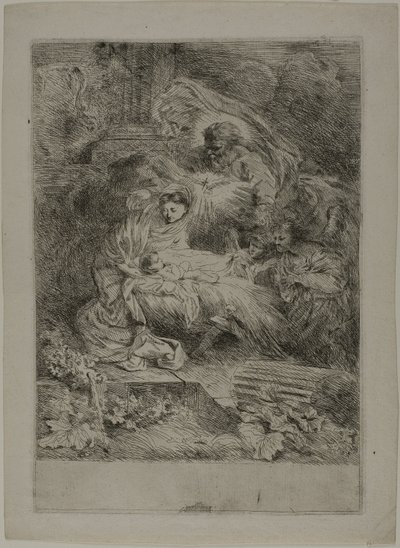 La Nativité avec Dieu le Père et les anges - Giovanni Benedetto Castiglione