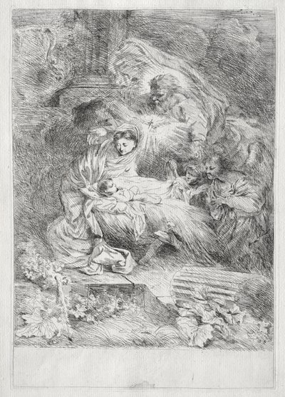 La Nativité avec Dieu le Père et le Saint-Esprit - Giovanni Benedetto Castiglione